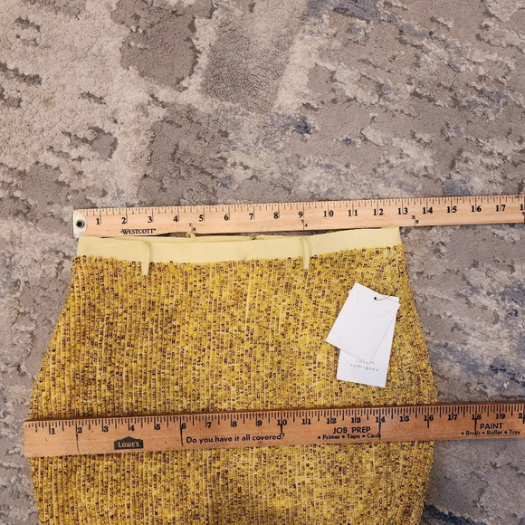 NWT Robert Rodriguez Yellow Citron Sequin Pencil Skirt women's size 0 - Picture 6 of 17